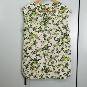 J.Crew green printed short sleeve top size S -C3